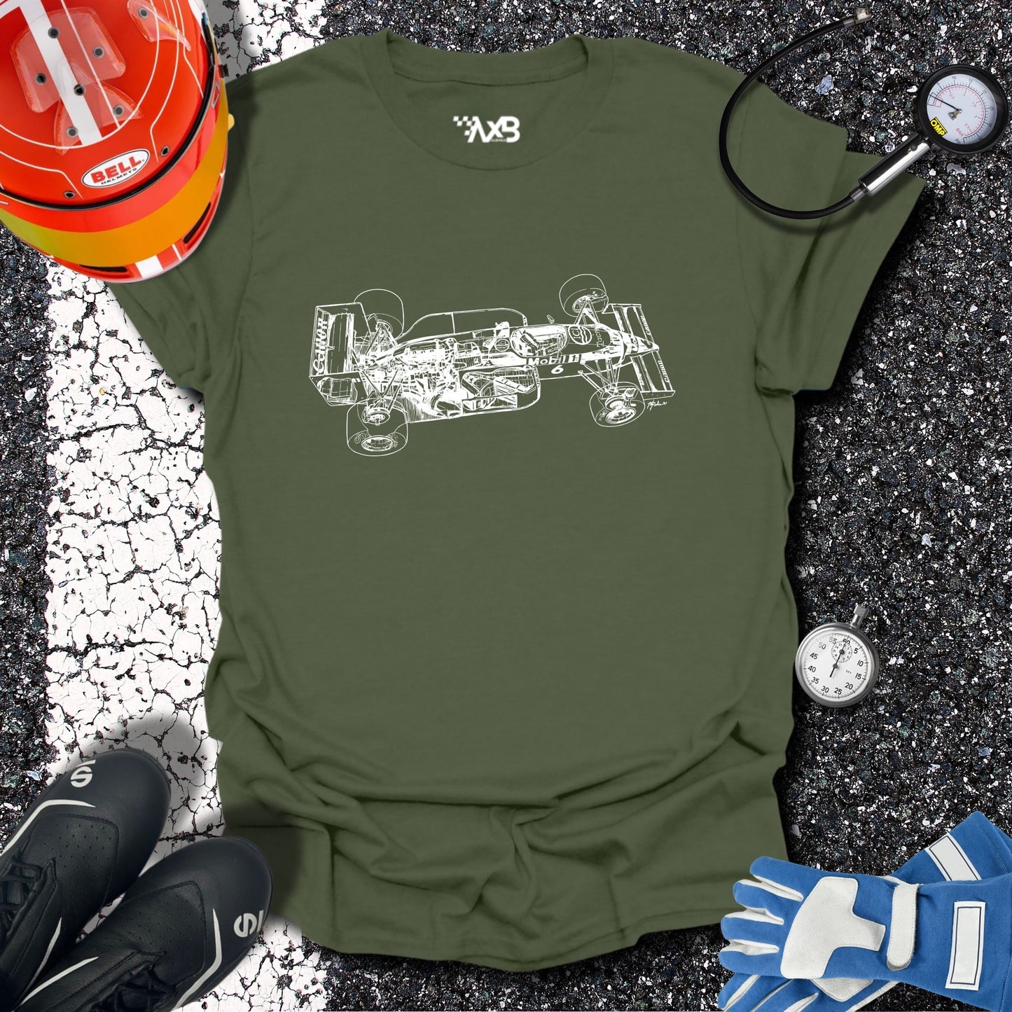 Vintage Formula 1 Car Cutaway T-Shirt