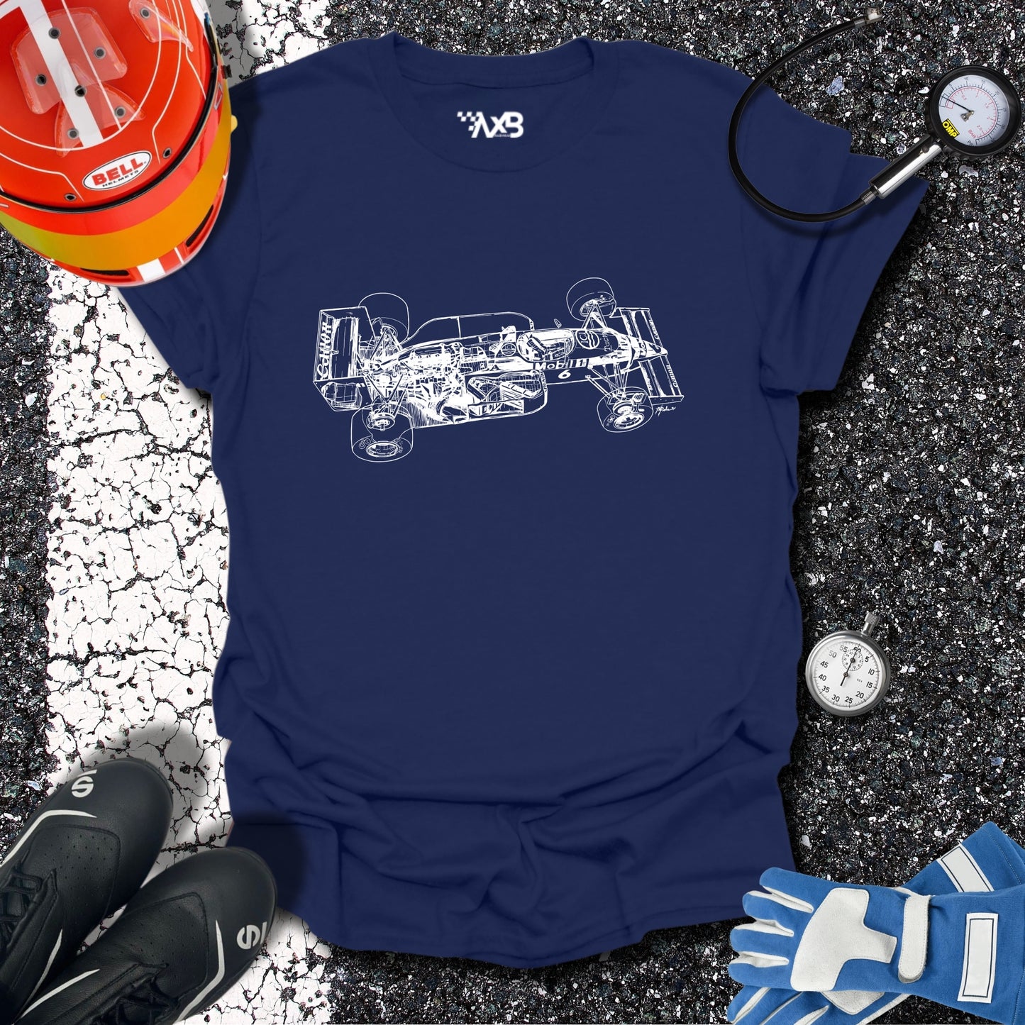 Vintage Formula 1 Car Cutaway T-Shirt