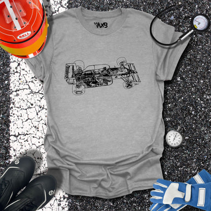 Vintage Formula 1 Car Cutaway T-Shirt