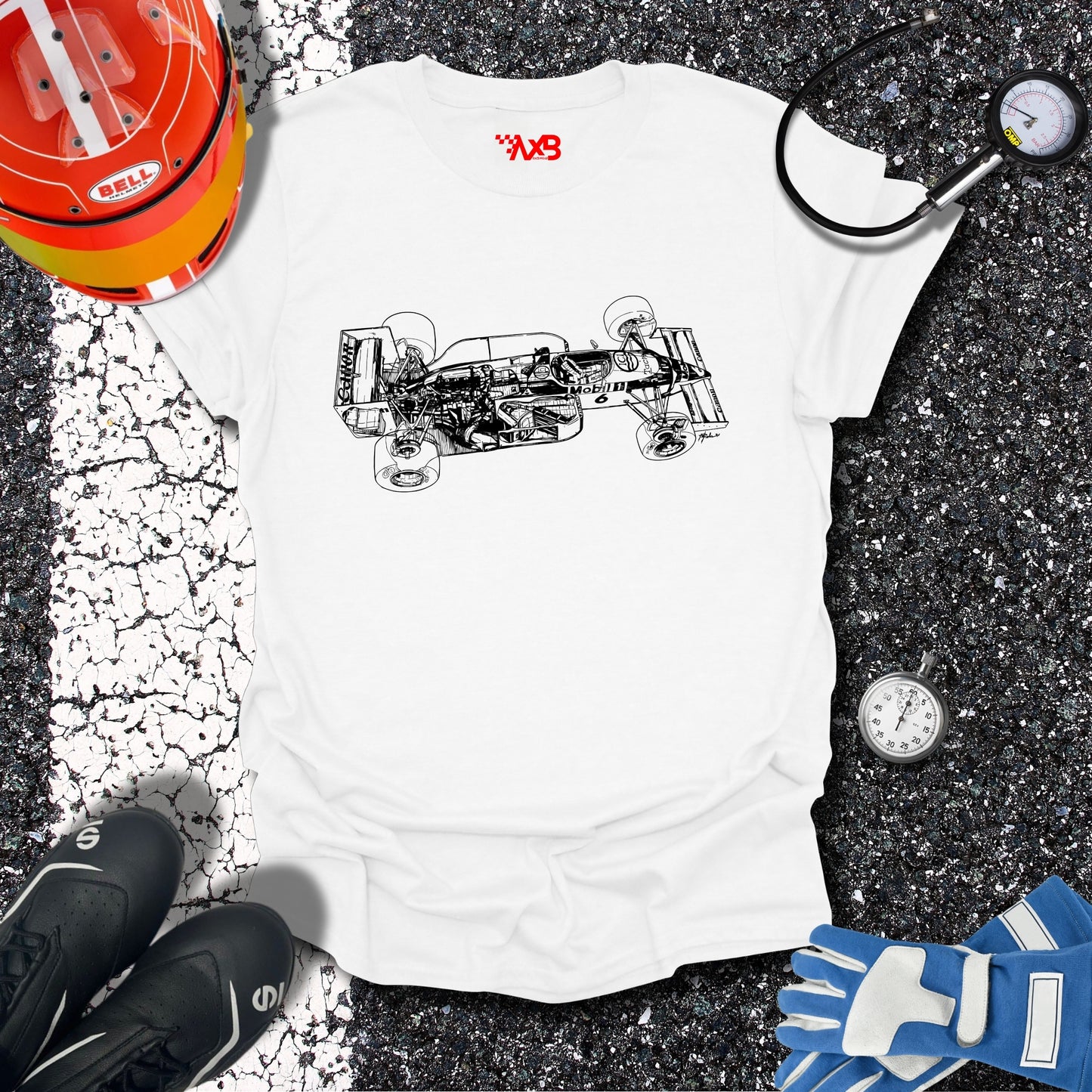 Vintage Formula 1 Car Cutaway T-Shirt