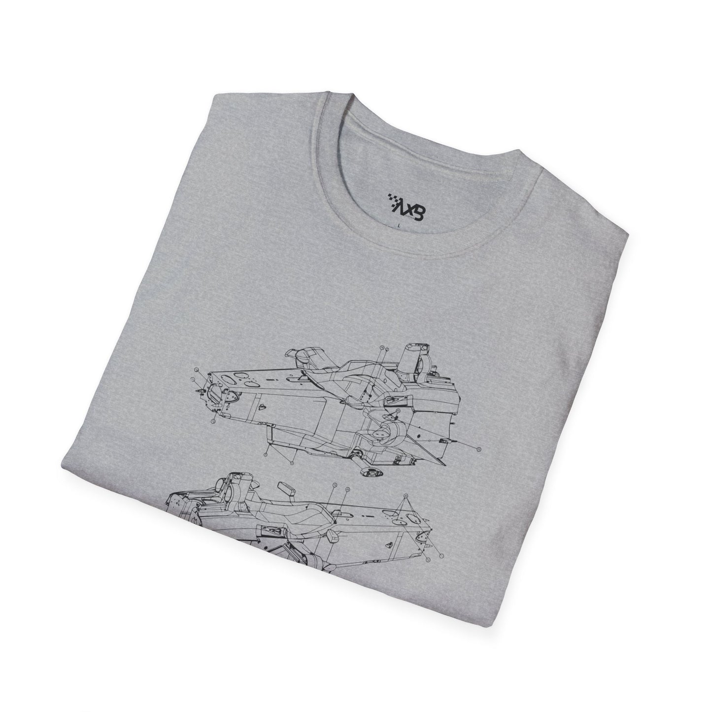 Formula Car Chassis Blueprint T-Shirt