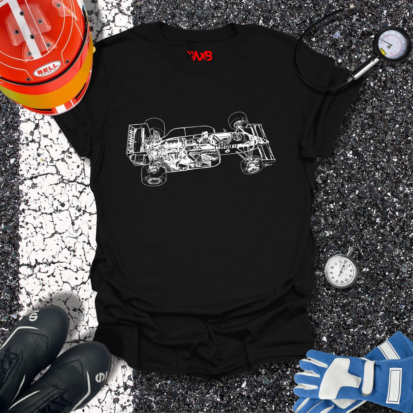 Vintage Formula 1 Car Cutaway T-Shirt