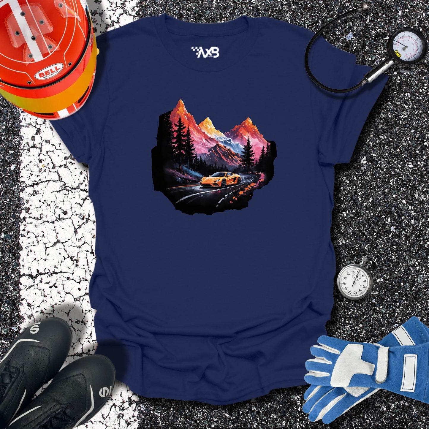 Supercar Mountain Adventure T-Shirt – Scenic Drive Edition