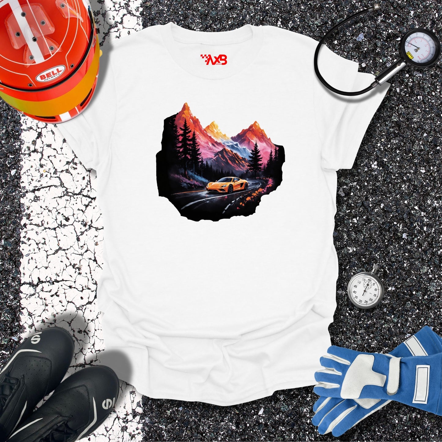 Supercar Mountain Adventure T-Shirt – Scenic Drive Edition