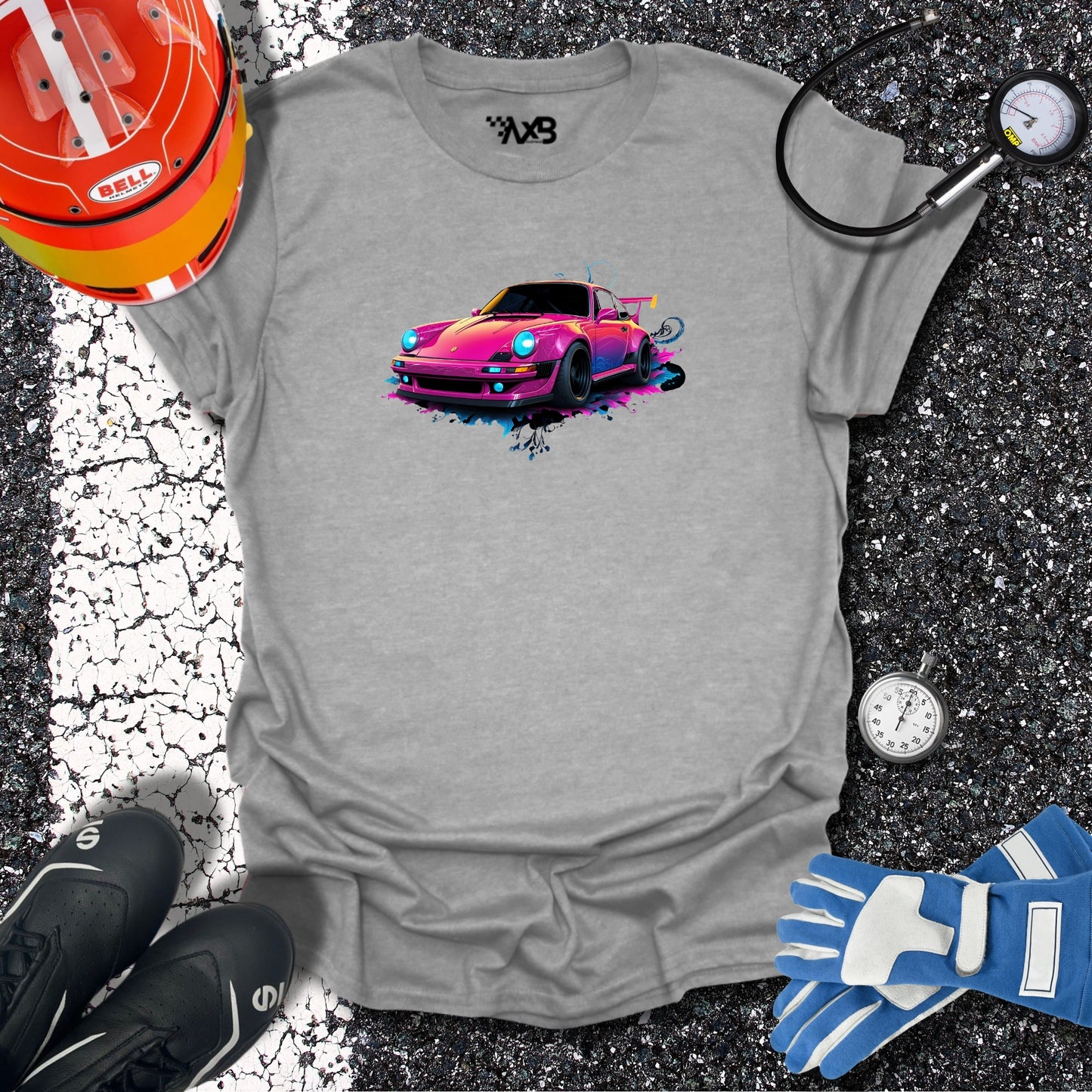 Pink Porsche T-Shirt – Neon Racer Edition