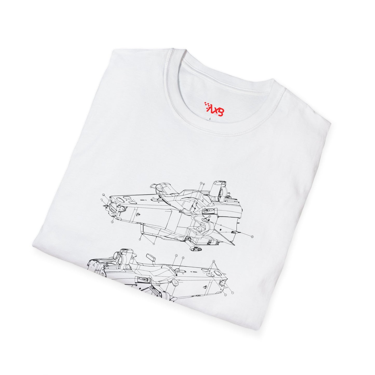 Formula Car Chassis Blueprint T-Shirt