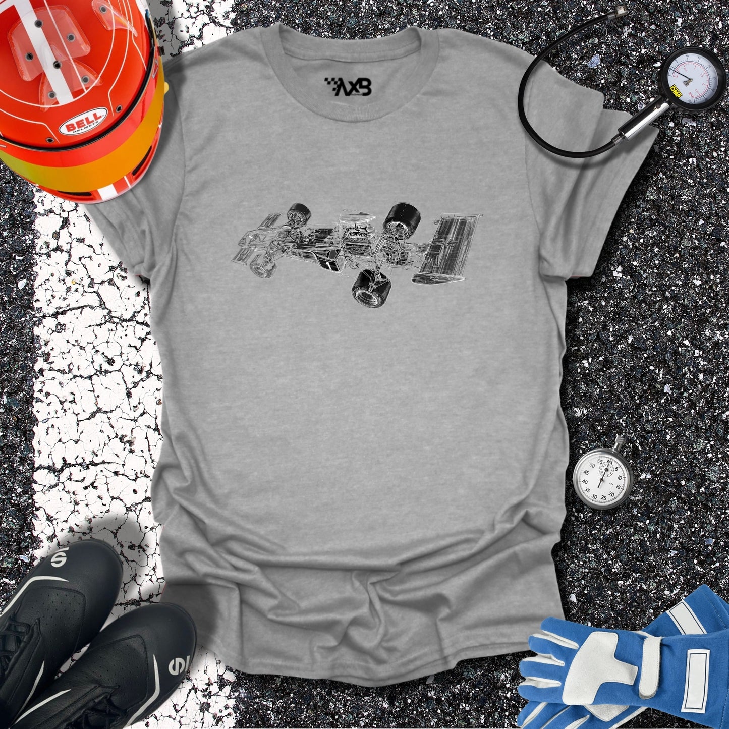 Formula 1 Car Blueprint T-Shirt