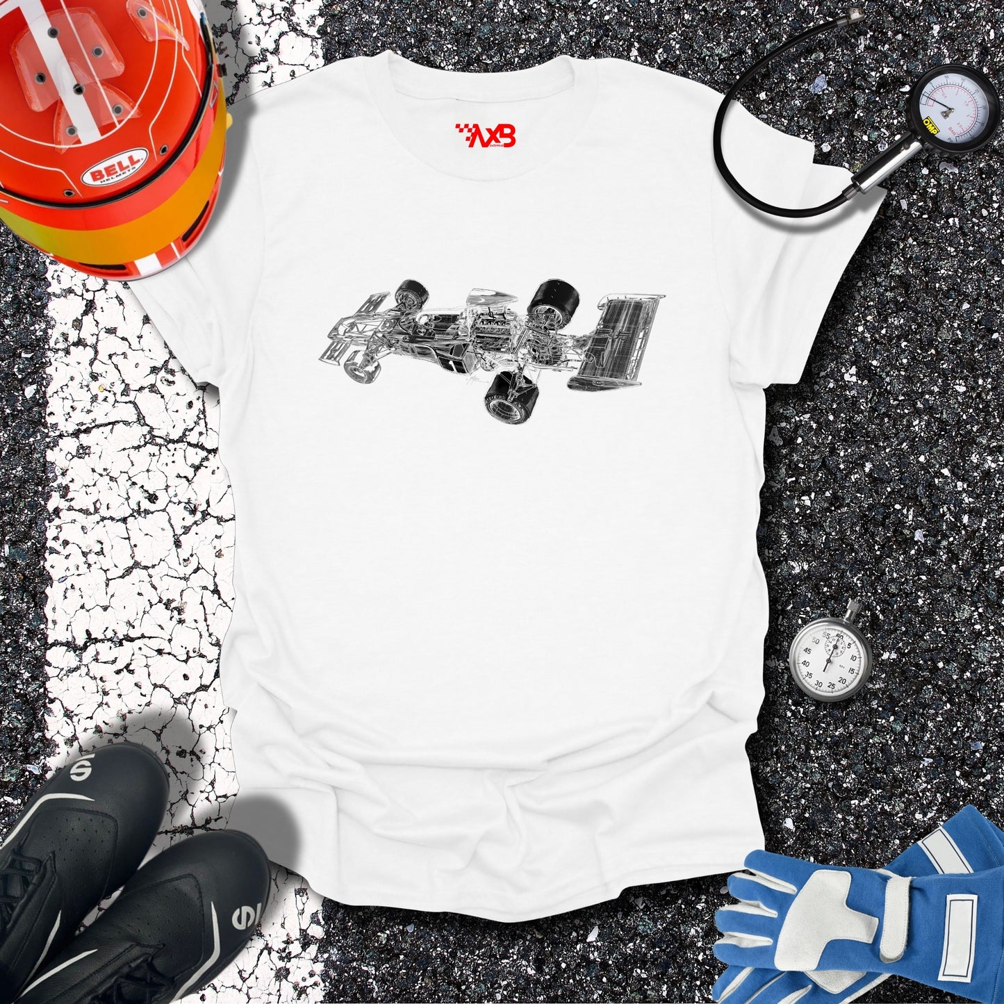 Formula 1 Car Blueprint T-Shirt