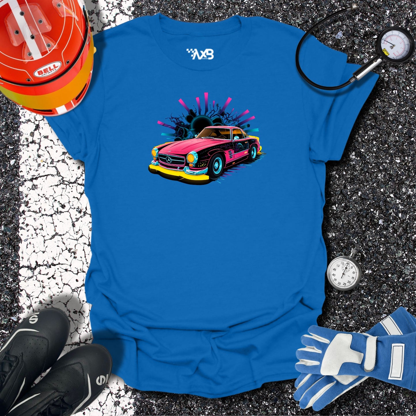 Retro Mercedes-Benz T-Shirt – Neon Nights Edition