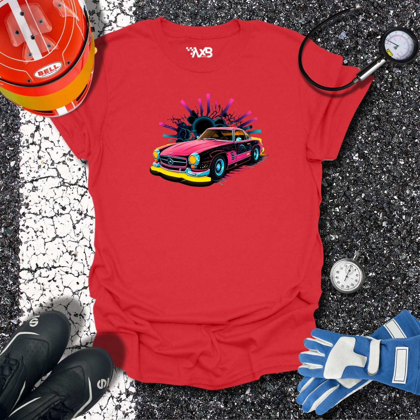 Retro Mercedes-Benz T-Shirt – Neon Nights Edition