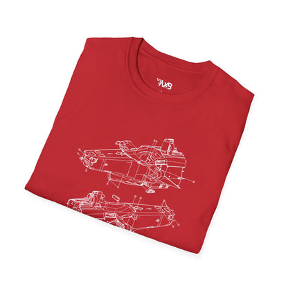 Formula Car Chassis Blueprint T-Shirt