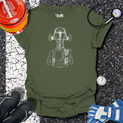 Vintage Kart Blueprint T-Shirt