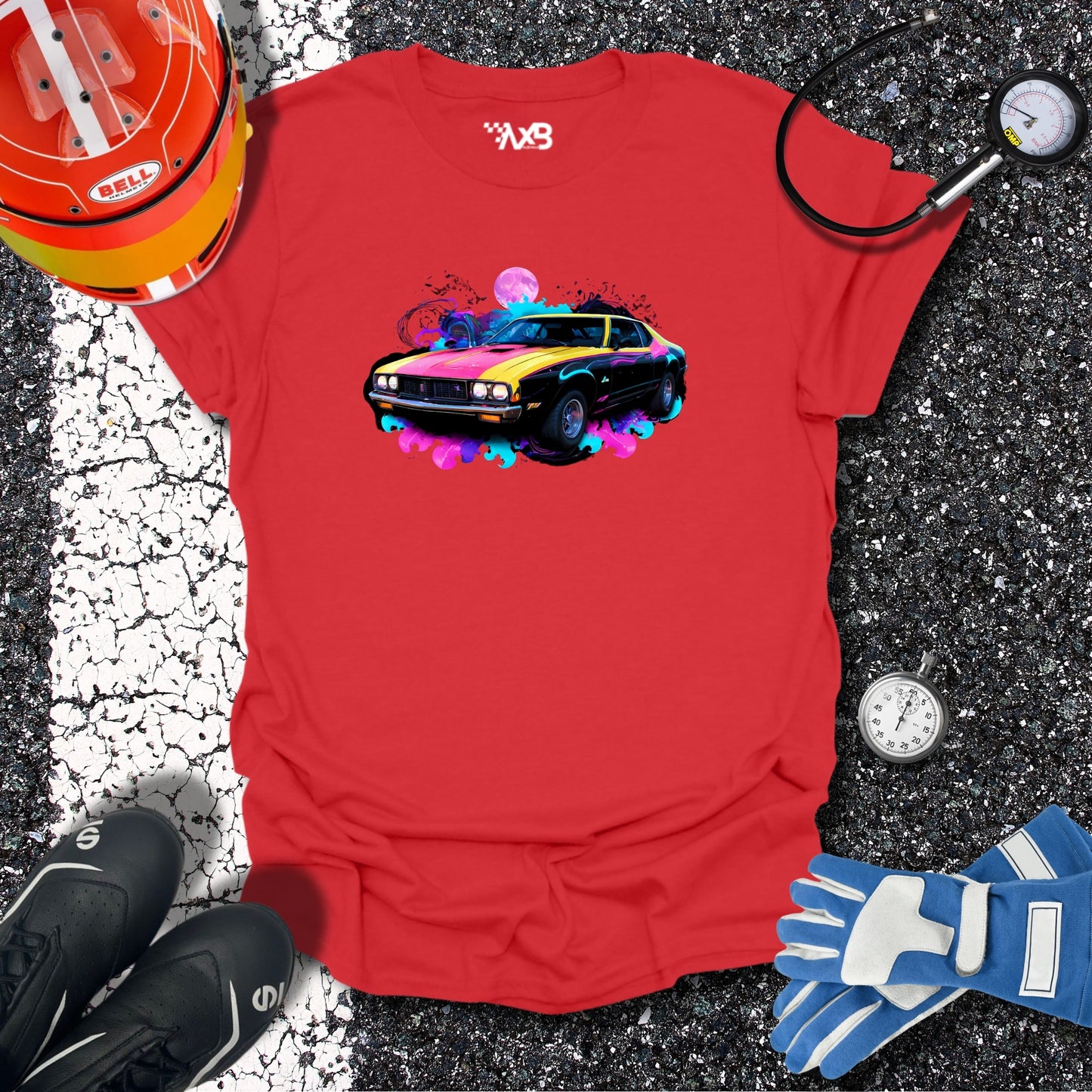 Retro Muscle Car T-Shirt – Neon Moon Edition