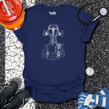 Vintage Kart Blueprint T-Shirt