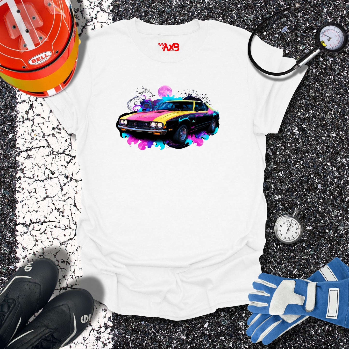 Retro Muscle Car T-Shirt – Neon Moon Edition