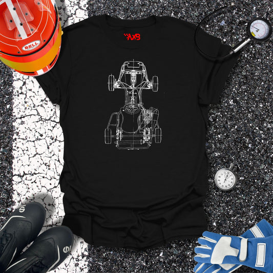 Vintage Kart Blueprint T-Shirt