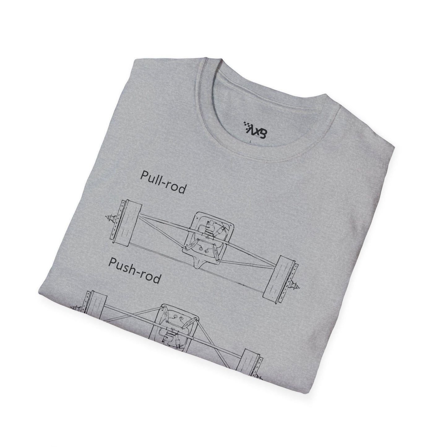 Push-Rod vs. Pull-Rod Suspension Blueprint T-Shirt