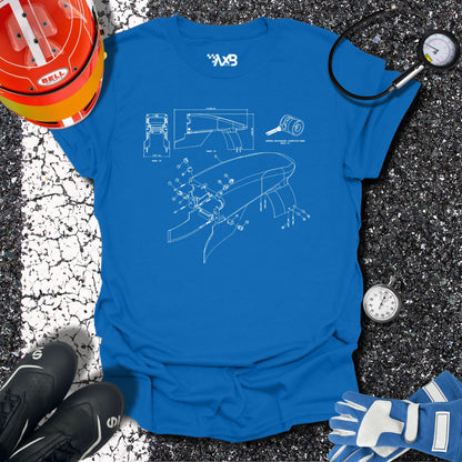 F1 Rear Wing Technical Blueprint T-Shirt