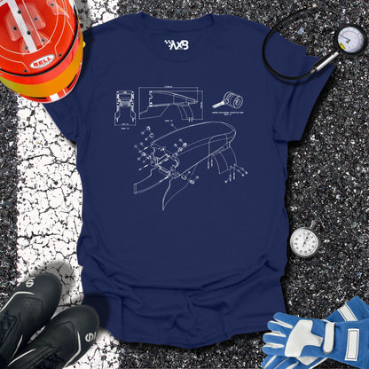 Formula Car Chassis Blueprint T-Shirt