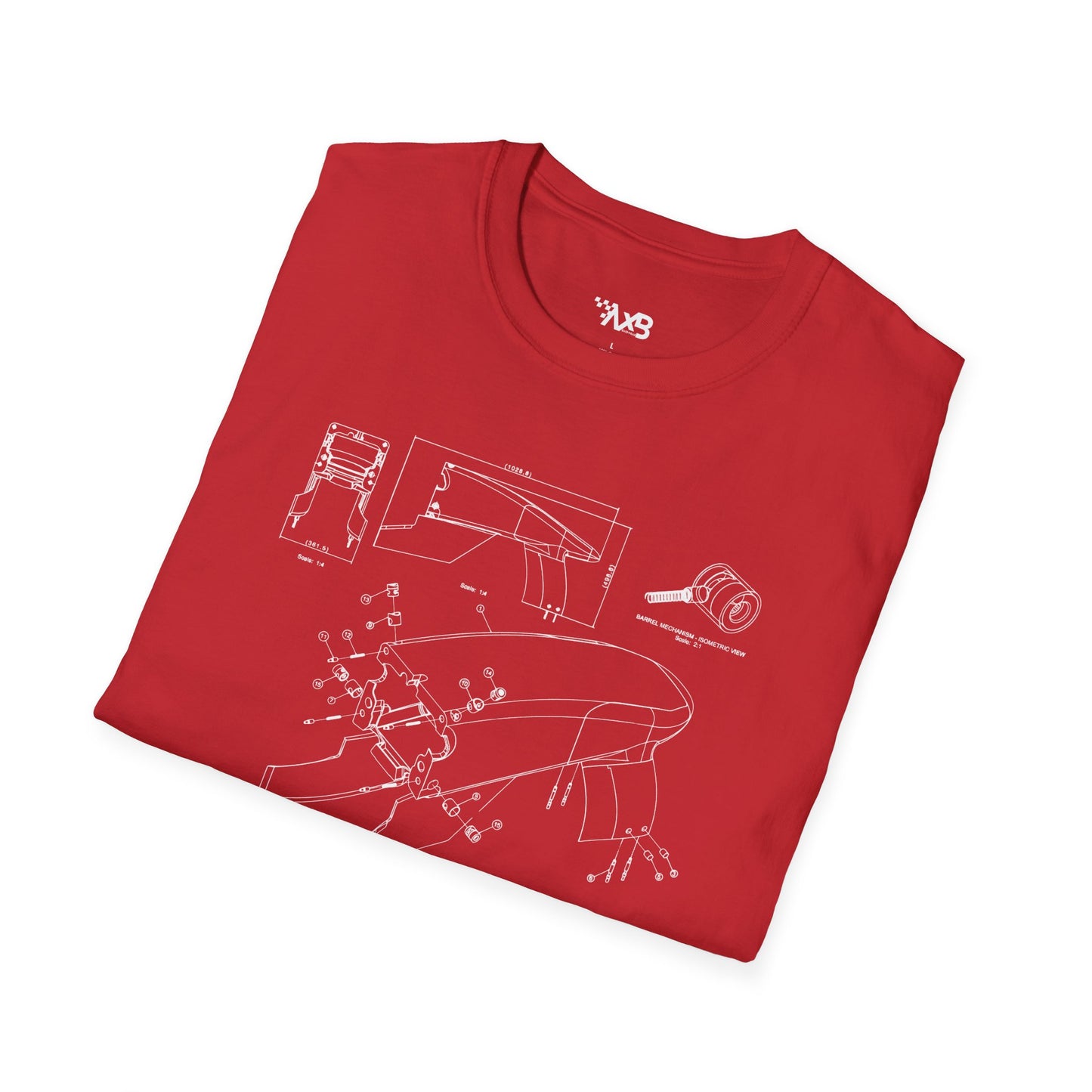 F1 Rear Wing Technical Blueprint T-Shirt