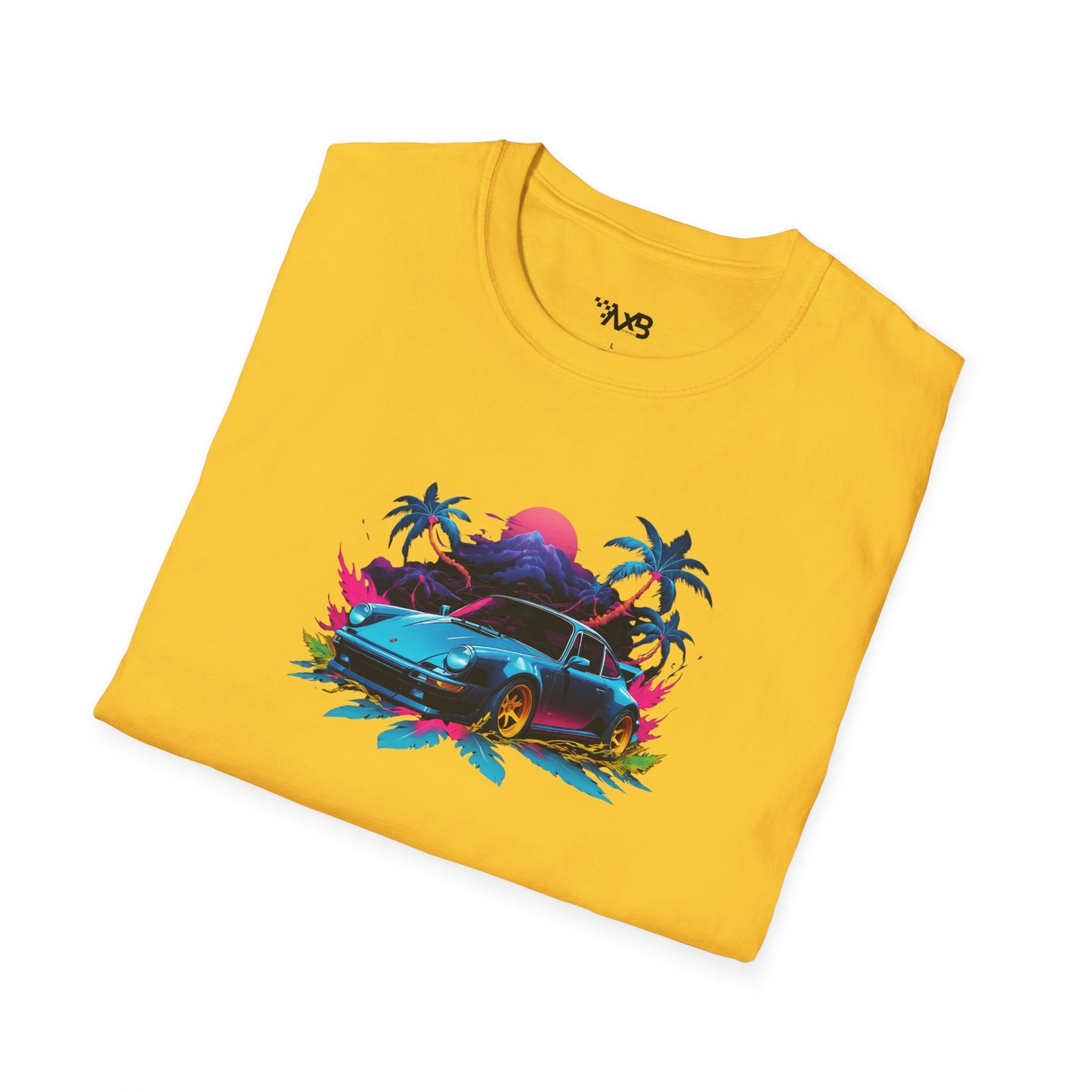 Retro Porsche Tropical Vibes T-Shirt – Neon Island Edition