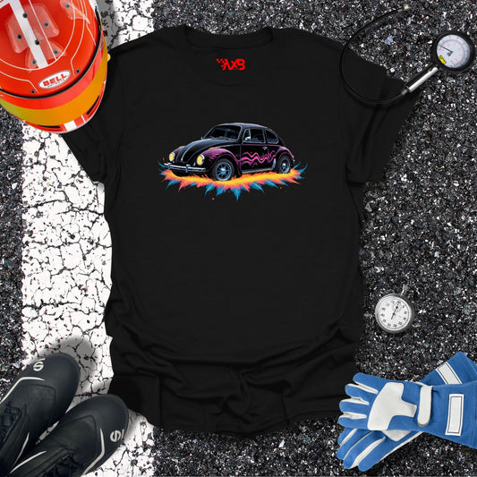 Retro VW Beetle T-Shirt – Flame Wave Edition