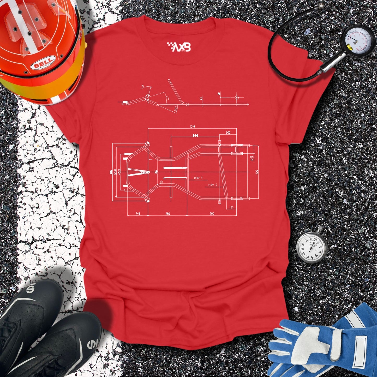 Go-Kart Frame Blueprint T-Shirt