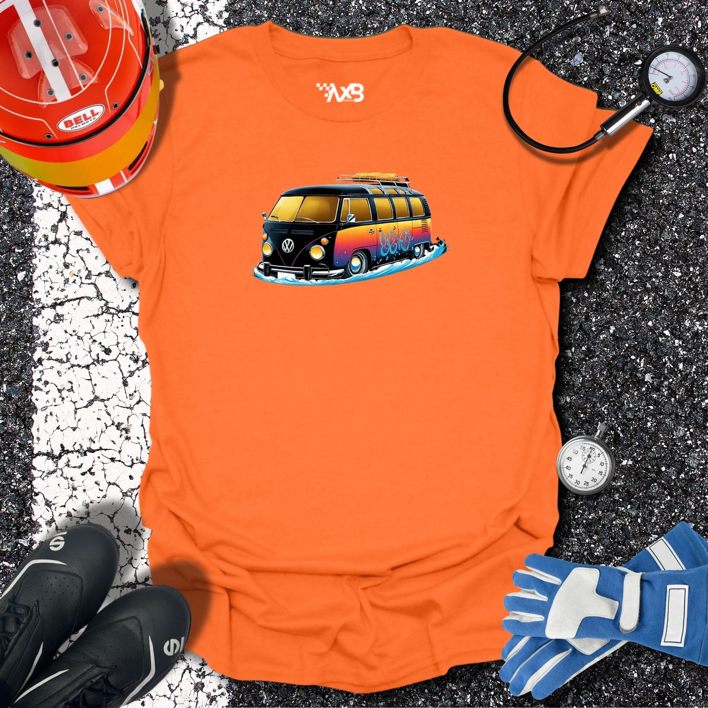 Sunset VW Van T-Shirt – Surf Adventure Edition