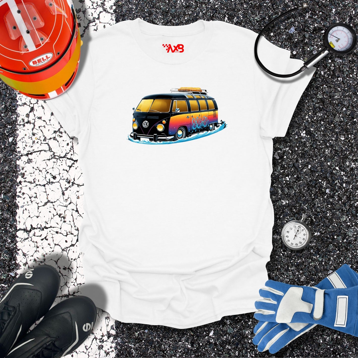 Sunset VW Van T-Shirt – Surf Adventure Edition