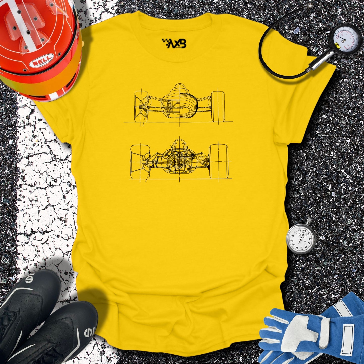 Formula Car Blueprint T-Shirt