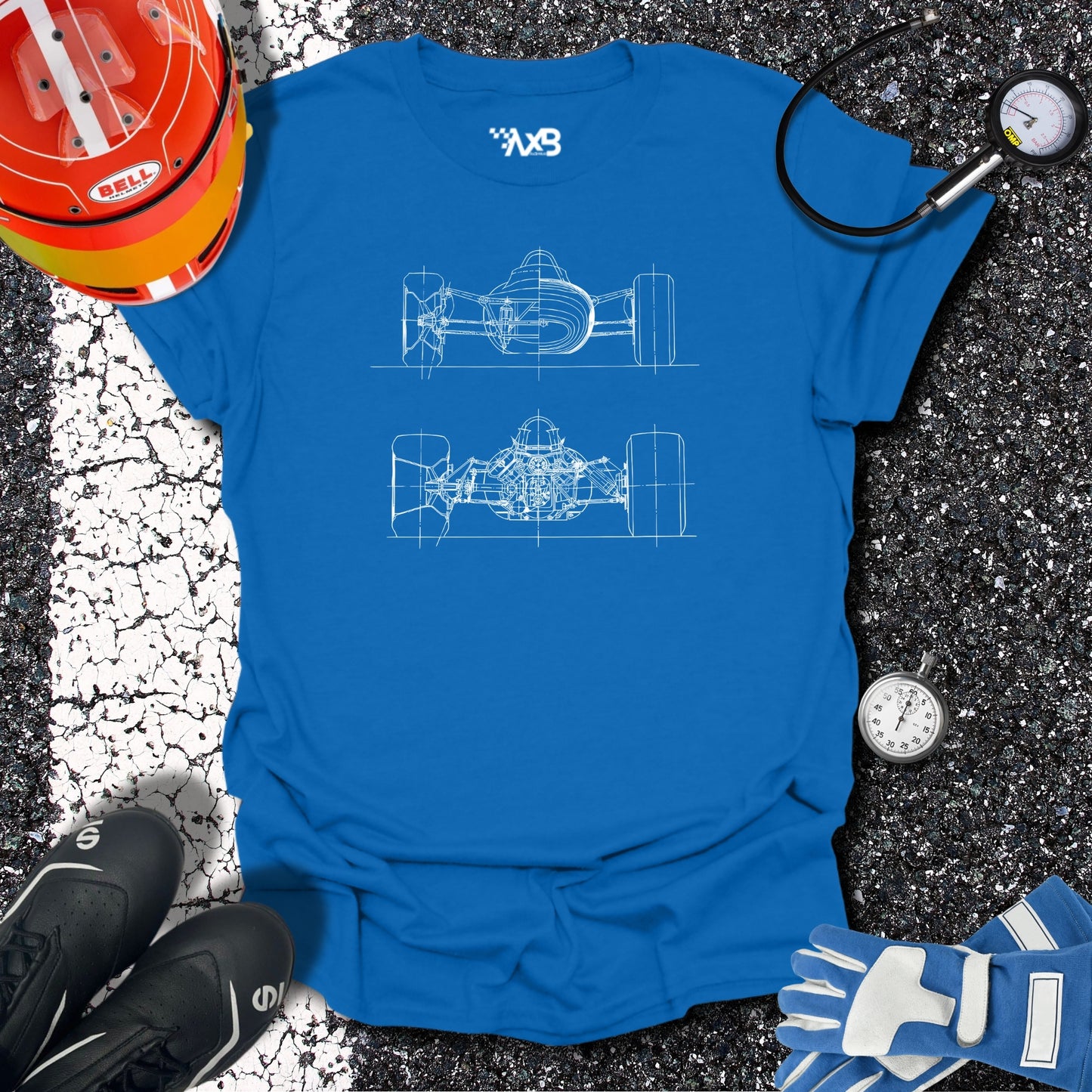 Formula Car Blueprint T-Shirt