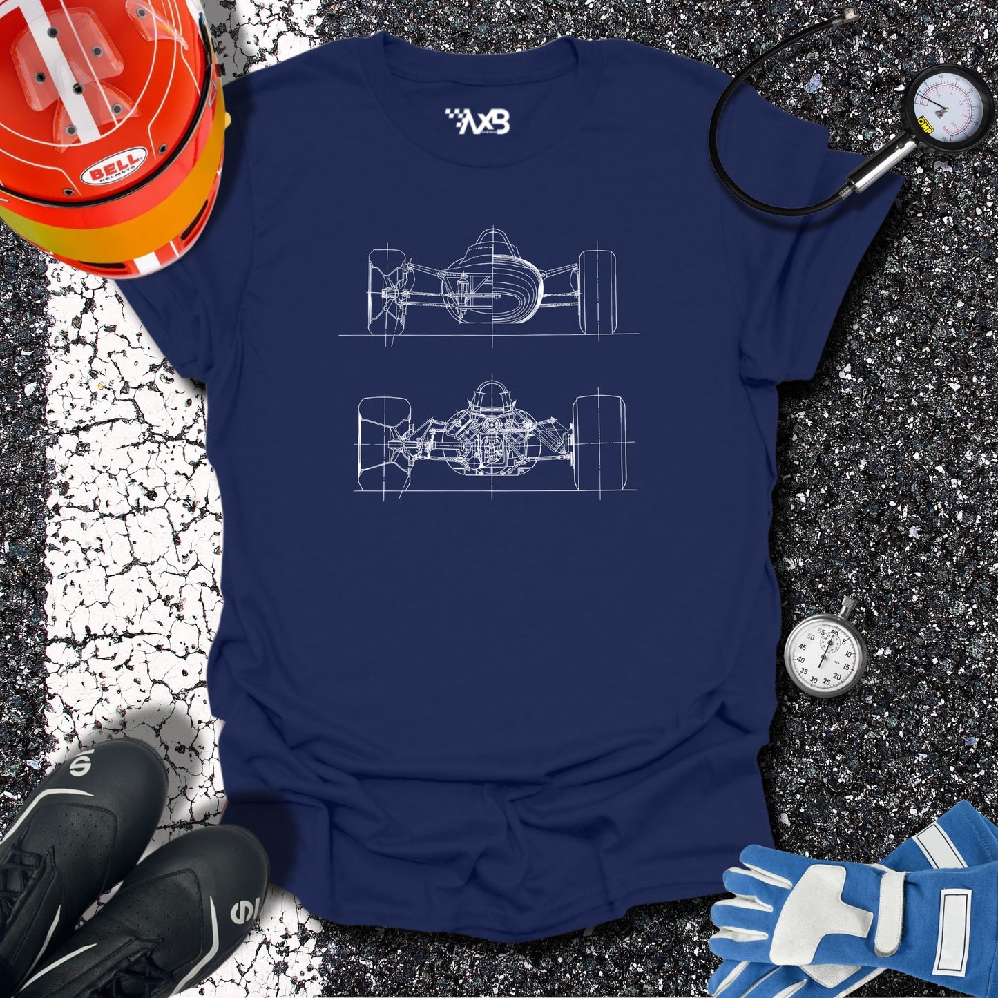 Formula Car Blueprint T-Shirt