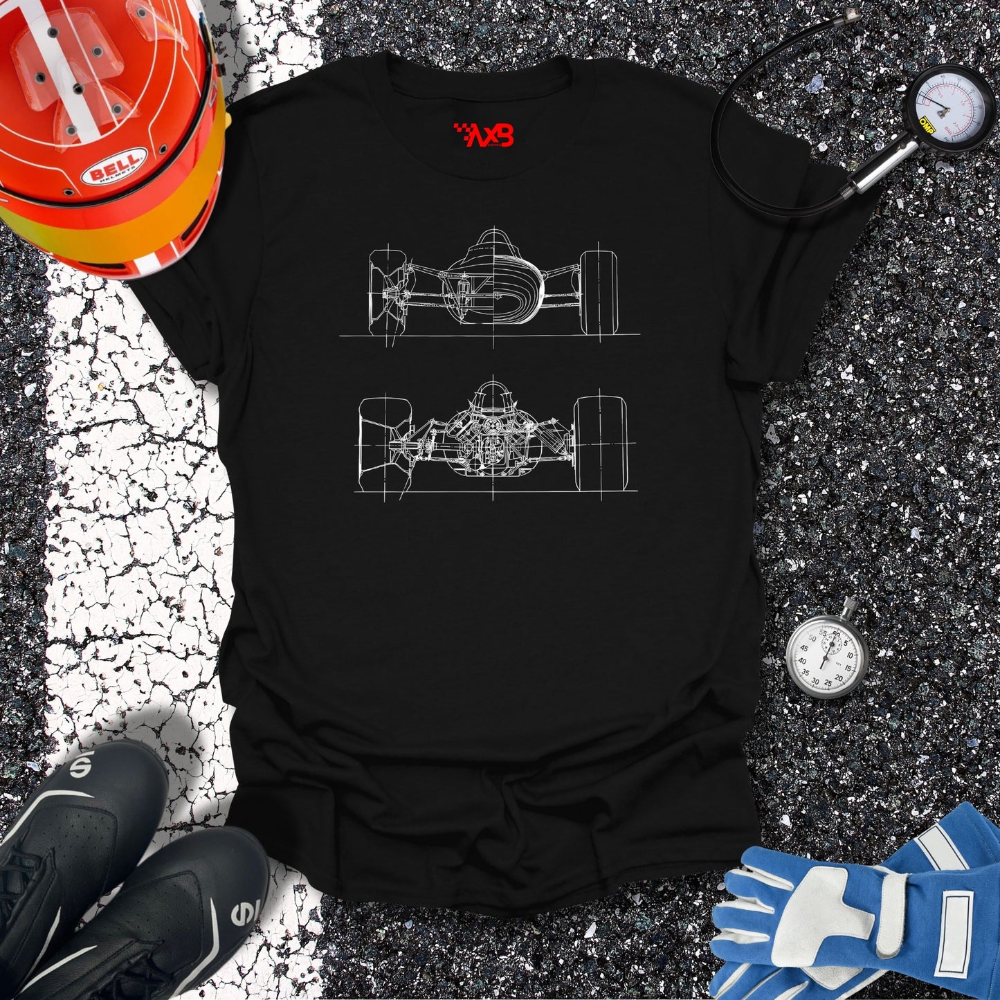 Formula Car Blueprint T-Shirt