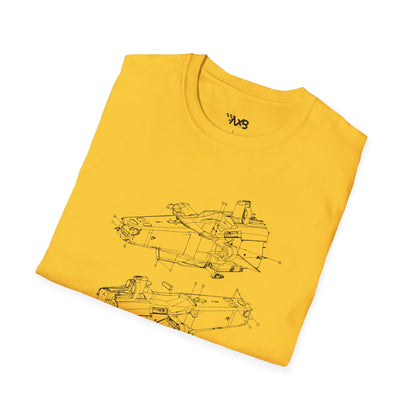 Formula Car Chassis Blueprint T-Shirt