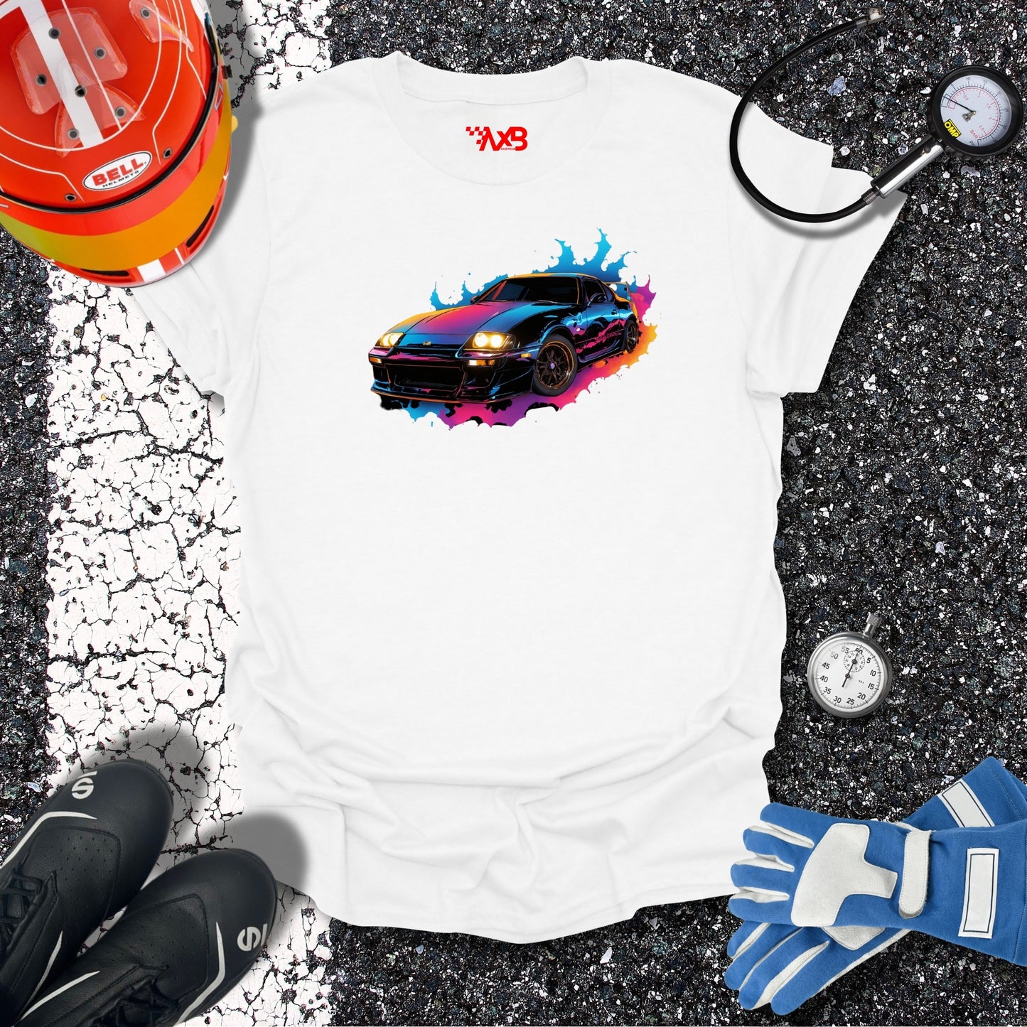 Neon Sports Car T-Shirt – Midnight Supra Edition