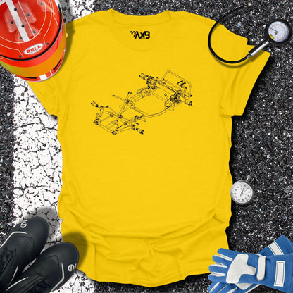 Go-Kart Chassis Blueprint T-Shirt