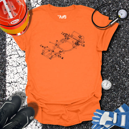 Go-Kart Chassis Blueprint T-Shirt