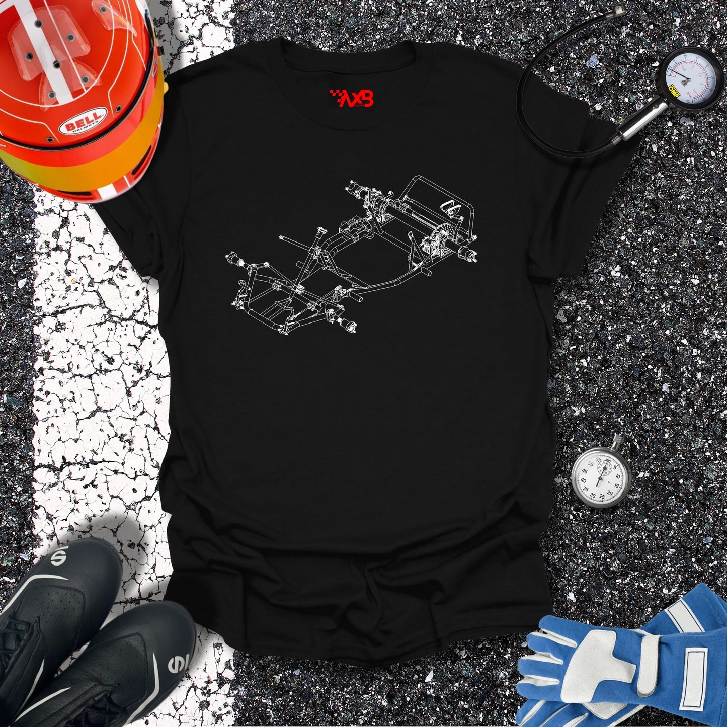 Go-Kart Chassis Blueprint T-Shirt